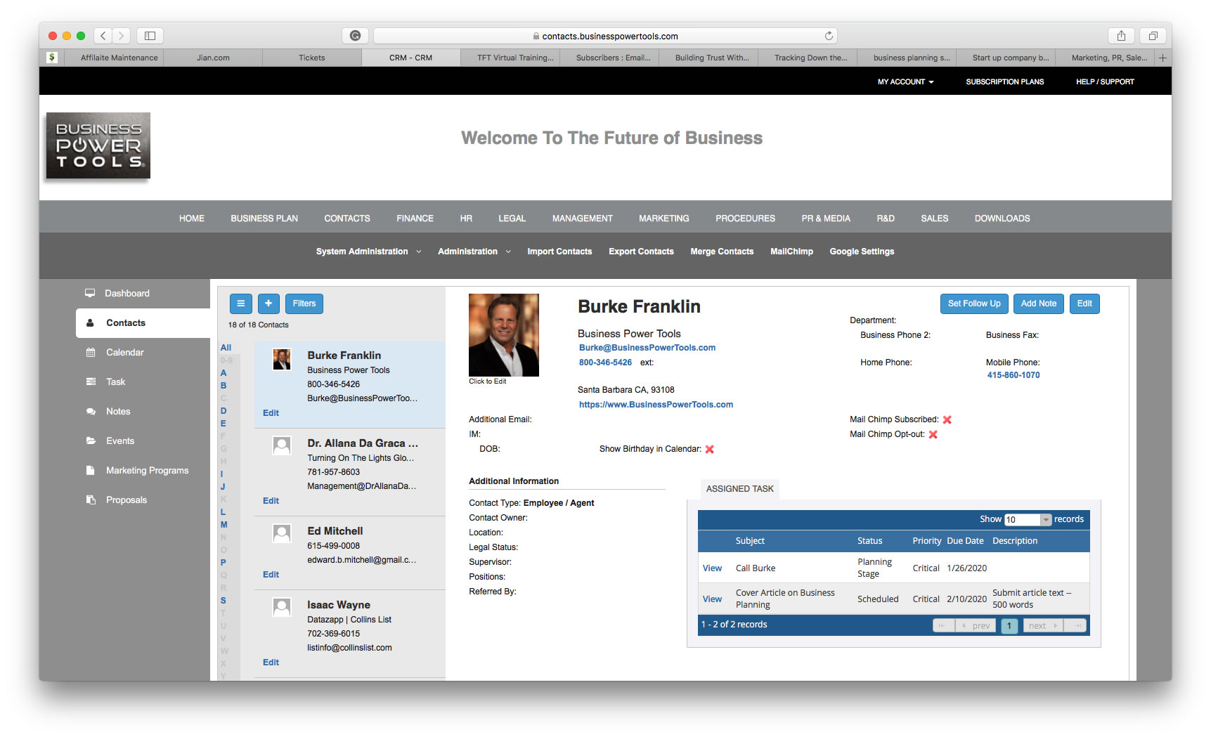 online small business crm dashboard