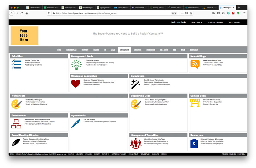 free small business startup management software template dashboard