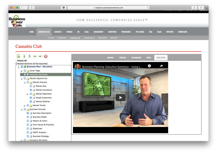 how business plan software template video