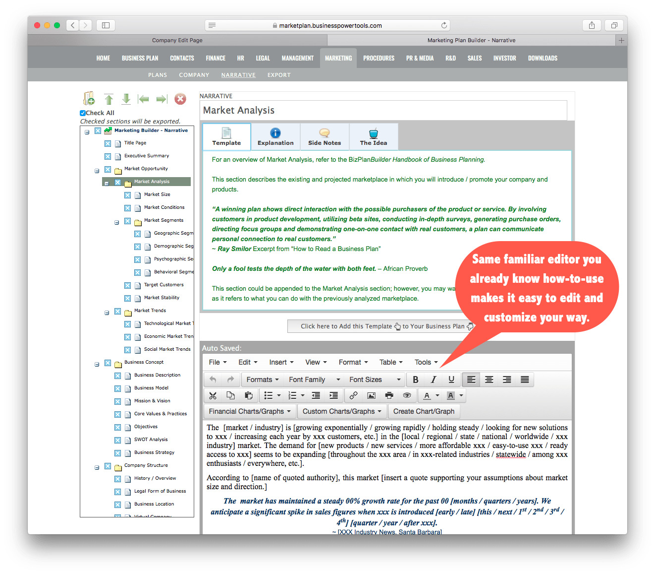 Click to Enlarge → Click 'Back' to Return to this page Market Analysis planning worksheet plan template word