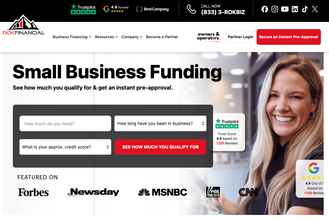 business startup equipment expansion SBA loan ROK Financial